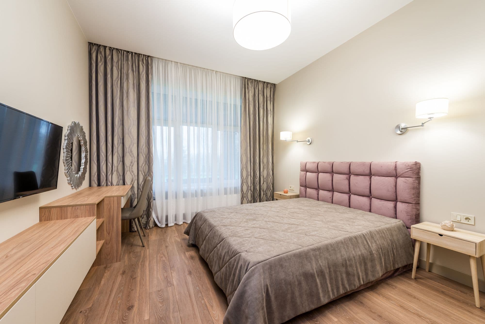 Modern bedroom interior in a rental property