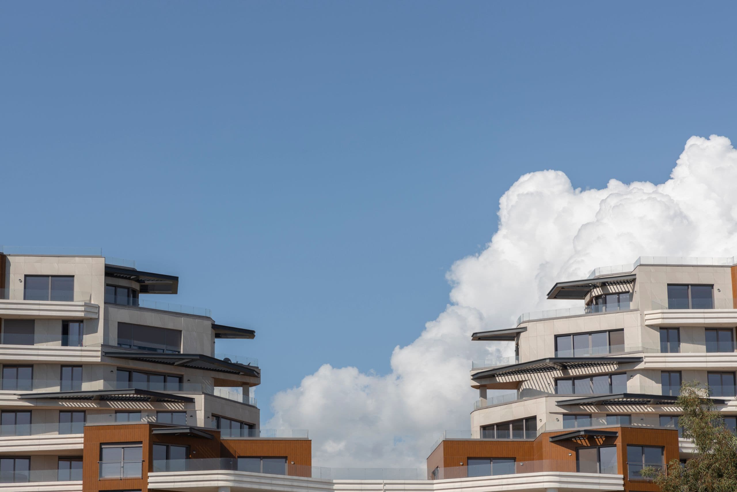 Apartment building against the sky in a Queensland suburb