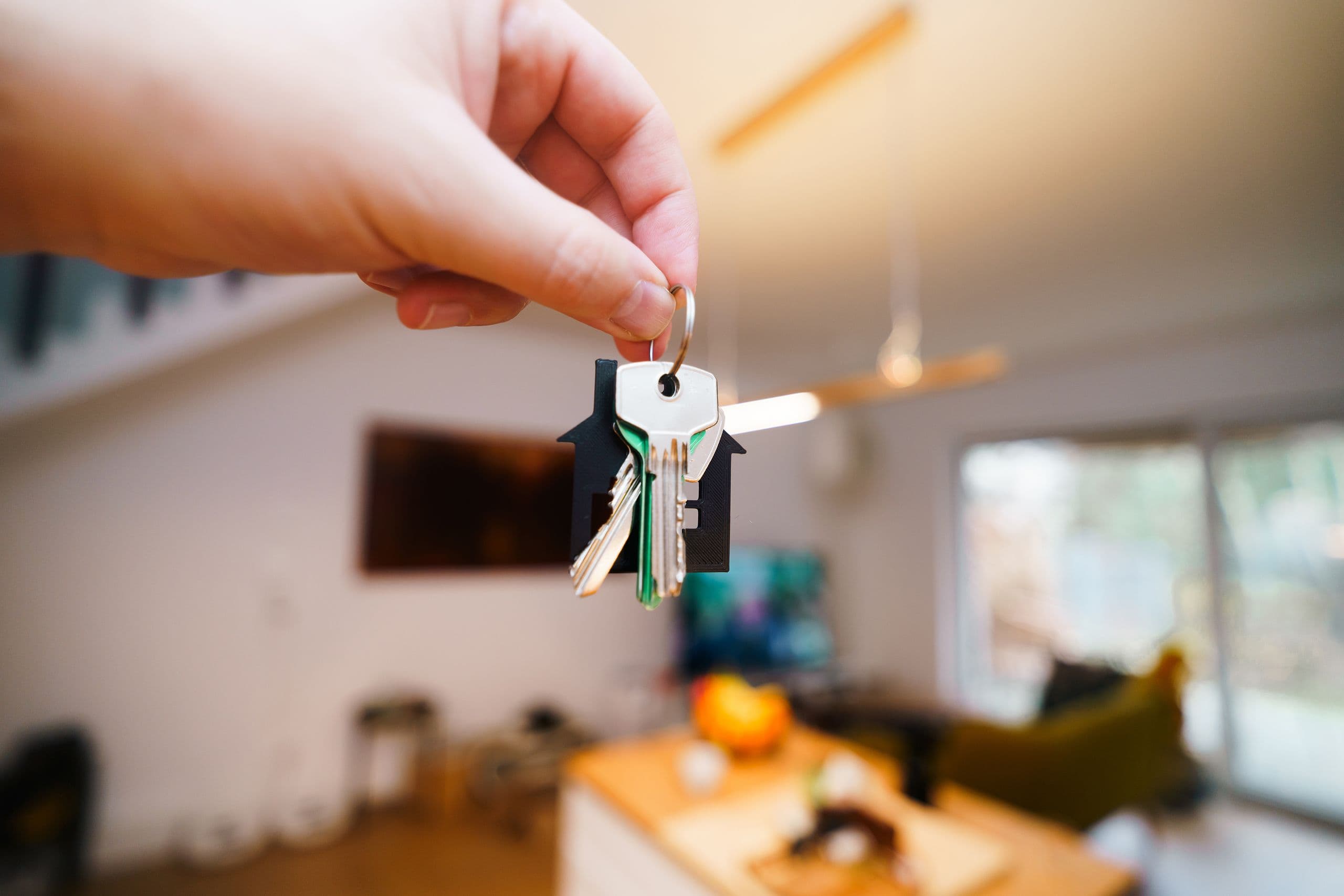 Keys resting in a newly purchased property